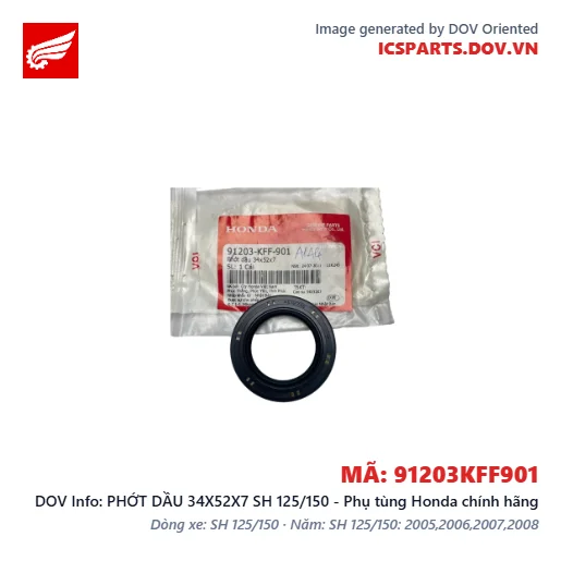 PHỚT DẦU 34X52X7 SH 125/150 - Phụ tùng Honda chính hãng