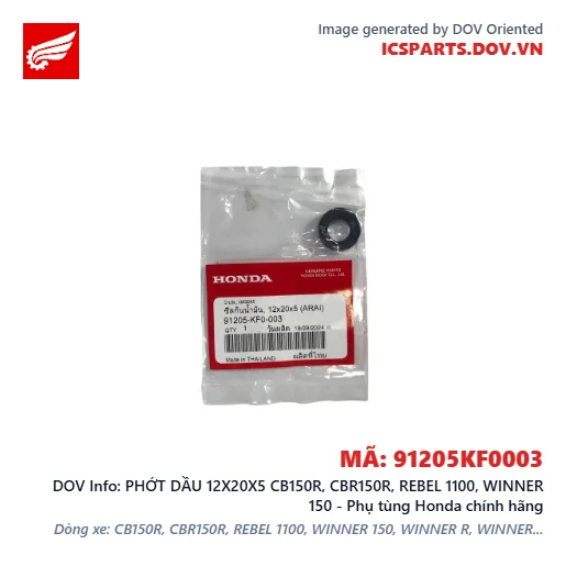 PHỚT DẦU 12X20X5 CB150R, CBR150R, REBEL 1100, WINNER 150 - Phụ tùng Honda chính hãng