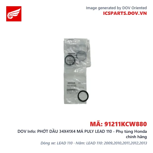 PHỚT DẦU 34X41X4 MÁ PULY LEAD 110 - Phụ tùng Honda chính hãng