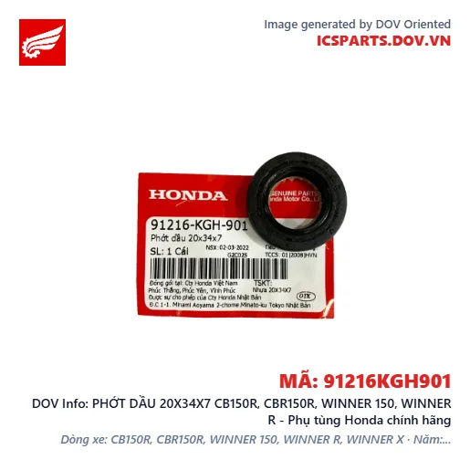 PHỚT DẦU 20X34X7 CB150R, CBR150R, WINNER 150, WINNER R - Phụ tùng Honda chính hãng