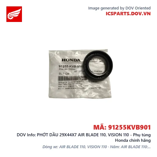 PHỚT DẦU 29X44X7 AIR BLADE 110, VISION 110 - Phụ tùng Honda chính hãng