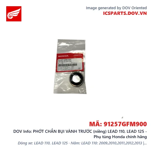 PHỚT CHẮN BỤI VÀNH TRƯỚC (niềng) LEAD 110, LEAD 125 - Phụ tùng Honda chính hãng