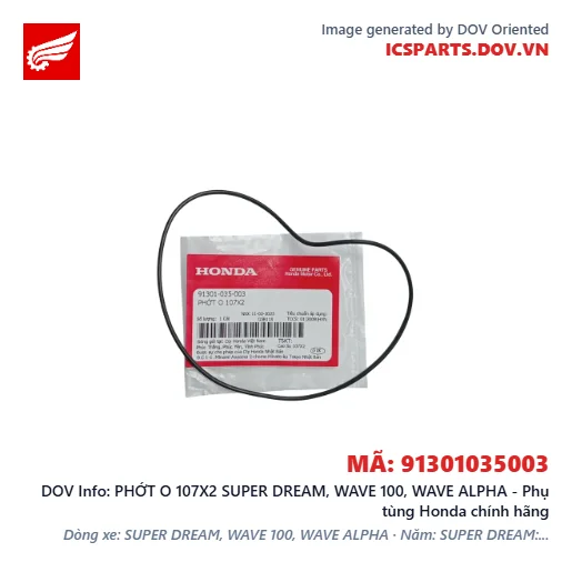 PHỚT O 107X2 SUPER DREAM, WAVE 100, WAVE ALPHA - Phụ tùng Honda chính hãng