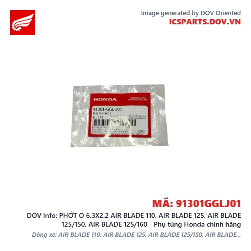PHỚT O 6.3X2.2 AIR BLADE 110, AIR BLADE 125, AIR BLADE 125/150, AIR BLADE 125/160 - Phụ tùng Honda chính hãng