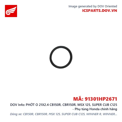 PHỚT O 21X2.4 CB150R, CBR150R, MSX 125, SUPER CUB C125 - Phụ tùng Honda chính hãng
