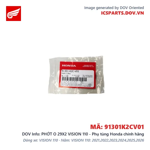 PHỚT O 29X2 VISION 110 - Phụ tùng Honda chính hãng