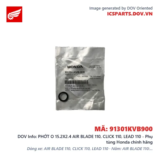 PHỚT O 15.2X2.4 AIR BLADE 110, CLICK 110, LEAD 110 - Phụ tùng Honda chính hãng
