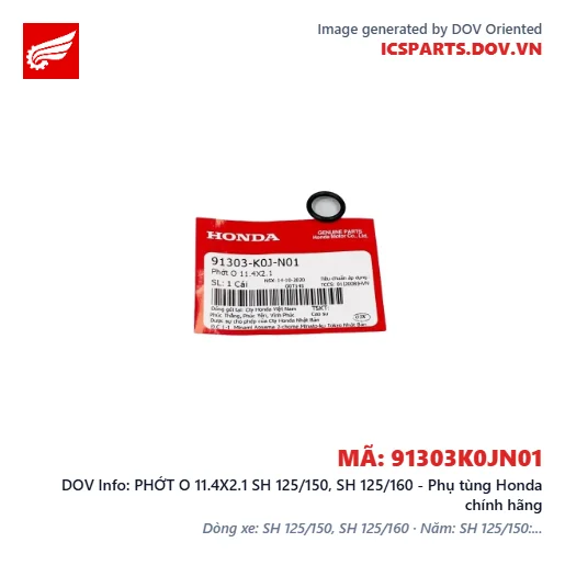 PHỚT O 11.4X2.1 SH 125/150, SH 125/160 - Phụ tùng Honda chính hãng