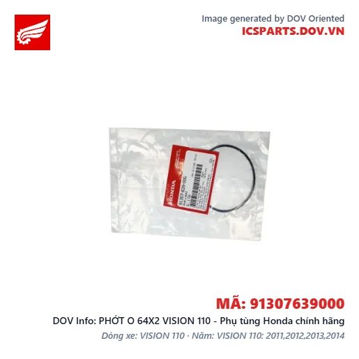 PHỚT O 64X2 VISION 110 - Phụ tùng Honda chính hãng