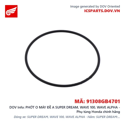 PHỚT O MÁY ĐỀ A SUPER DREAM, WAVE 100, WAVE ALPHA - Phụ tùng Honda chính hãng