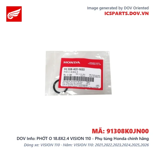 PHỚT O 18.8X2.4 VISION 110 - Phụ tùng Honda chính hãng