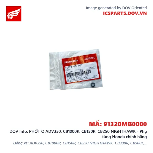 PHỚT O ADV350, CB1000R, CB150R, CB250 NIGHTHAWK - Phụ tùng Honda chính hãng