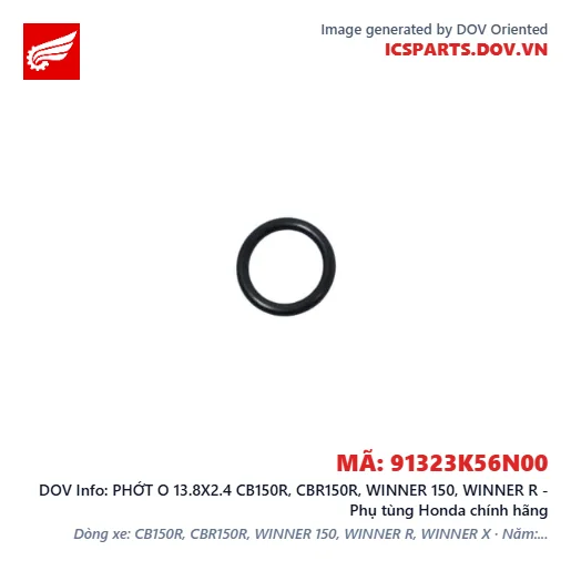 PHỚT O 13.8X2.4 CB150R, CBR150R, WINNER 150, WINNER R - Phụ tùng Honda chính hãng