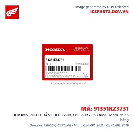 PHỚT CHẮN BỤI CB650R, CBR650R - Phụ tùng Honda chính hãng