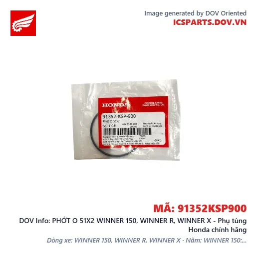 PHỚT O 51X2 WINNER 150, WINNER R, WINNER X - Phụ tùng Honda chính hãng