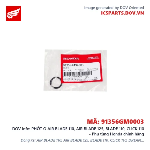 PHỚT O AIR BLADE 110, AIR BLADE 125, BLADE 110, CLICK 110 - Phụ tùng Honda chính hãng