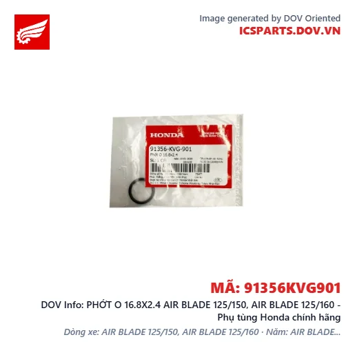 PHỚT O 16.8X2.4 AIR BLADE 125/150, AIR BLADE 125/160 - Phụ tùng Honda chính hãng