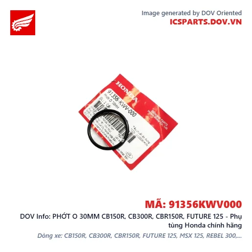 PHỚT O 30MM CB150R, CB300R, CBR150R, FUTURE 125 - Phụ tùng Honda chính hãng
