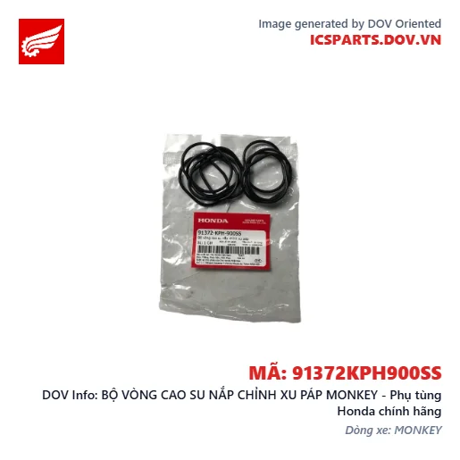 BỘ VÒNG CAO SU NẮP CHỈNH XU PÁP MONKEY - Phụ tùng Honda chính hãng