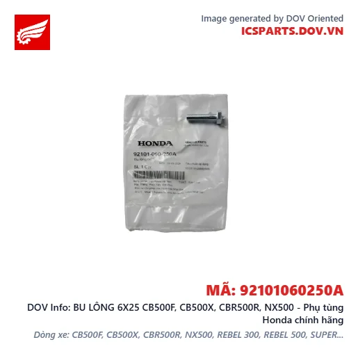 BU LÔNG 6X25 CB500F, CB500X, CBR500R, NX500 - Phụ tùng Honda chính hãng
