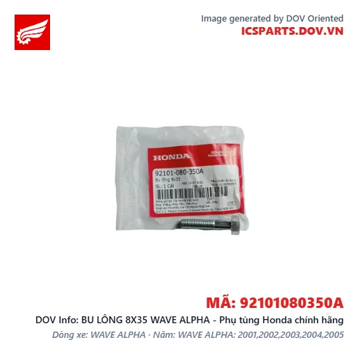 BU LÔNG 8X35 WAVE ALPHA - Phụ tùng Honda chính hãng