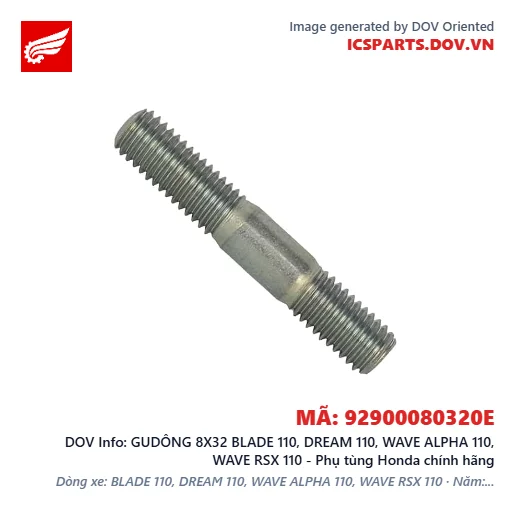 GUDÔNG 8X32 BLADE 110, DREAM 110, WAVE ALPHA 110, WAVE RSX 110 - Phụ tùng Honda chính hãng