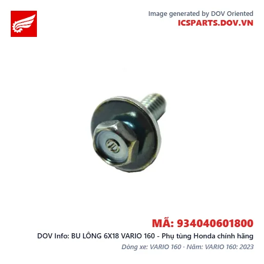 BU LÔNG 6X18 VARIO 160 - Phụ tùng Honda chính hãng