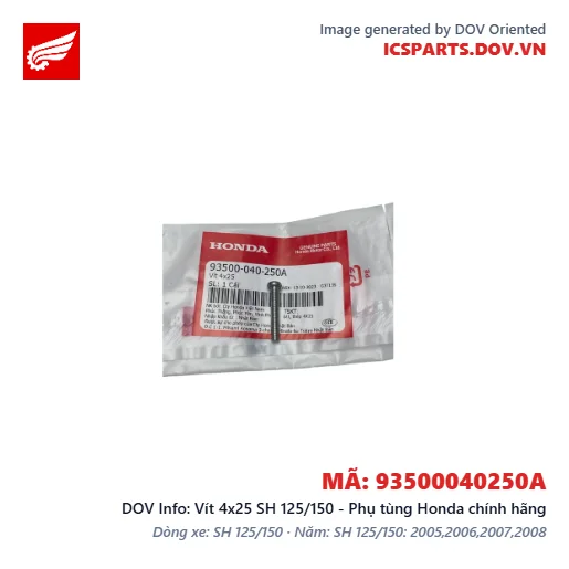 Vít 4x25 SH 125/150 - Phụ tùng Honda chính hãng