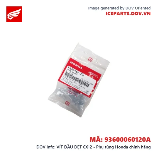 VÍT ĐẦU DẸT 6X12 - Phụ tùng Honda chính hãng