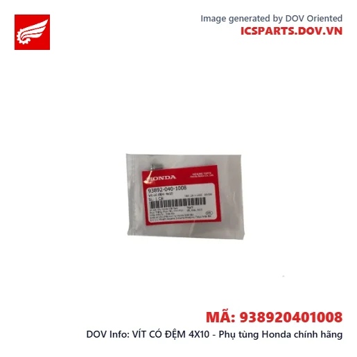 VÍT CÓ ĐỆM 4X10 - Phụ tùng Honda chính hãng