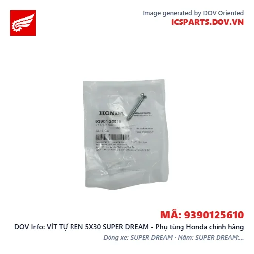 VÍT TỰ REN 5X30 SUPER DREAM - Phụ tùng Honda chính hãng