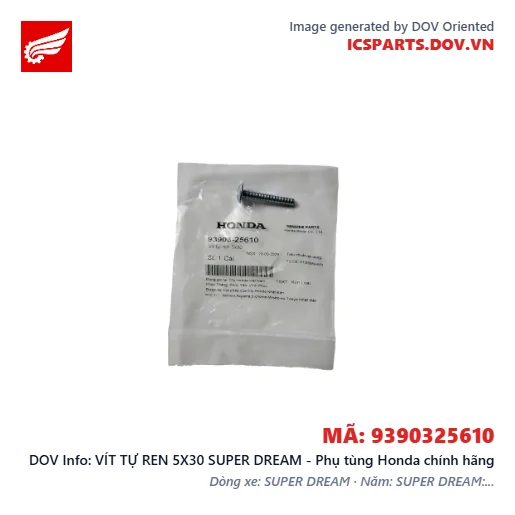 VÍT TỰ REN 5X30 SUPER DREAM - Phụ tùng Honda chính hãng