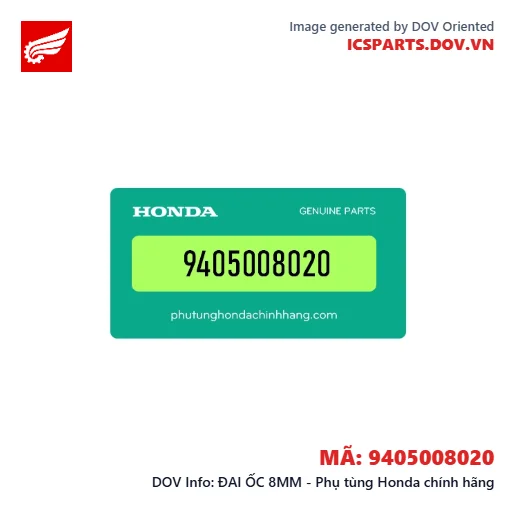 ĐAI ỐC 8MM - Phụ tùng Honda chính hãng