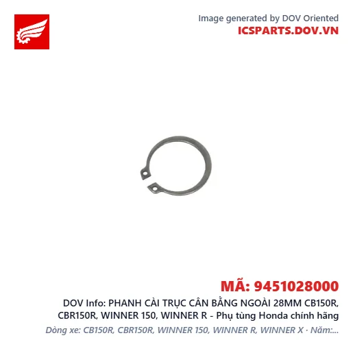 PHANH CÀI TRỤC CÂN BẰNG NGOÀI 28MM CB150R, CBR150R, WINNER 150, WINNER R - Phụ tùng Honda chính hãng