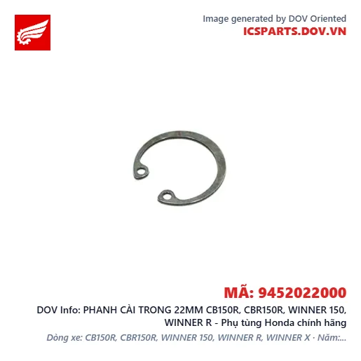 PHANH CÀI TRONG 22MM CB150R, CBR150R, WINNER 150, WINNER R - Phụ tùng Honda chính hãng
