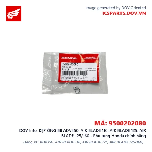 KẸP ỐNG B8 ADV350, AIR BLADE 110, AIR BLADE 125, AIR BLADE 125/160 - Phụ tùng Honda chính hãng