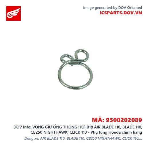 VÒNG GIỮ ỐNG THÔNG HƠI B18 AIR BLADE 110, BLADE 110, CB250 NIGHTHAWK, CLICK 110 - Phụ tùng Honda chính hãng