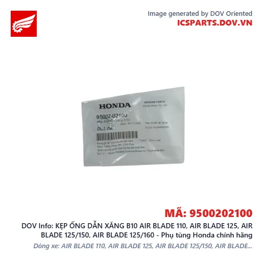 KẸP ỐNG DẪN XĂNG B10 AIR BLADE 110, AIR BLADE 125, AIR BLADE 125/150, AIR BLADE 125/160 - Phụ tùng Honda chính hãng