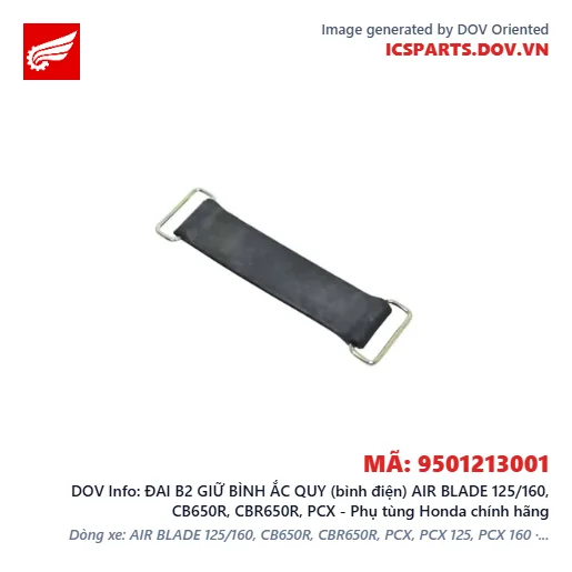 ĐAI B2 GIỮ BÌNH ẮC QUY (bình điện) AIR BLADE 125/160, CB650R, CBR650R, PCX - Phụ tùng Honda chính hãng