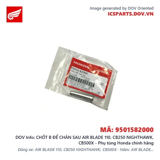 CHỐT B ĐỂ CHÂN SAU AIR BLADE 110, CB250 NIGHTHAWK, CB500X - Phụ tùng Honda chính hãng