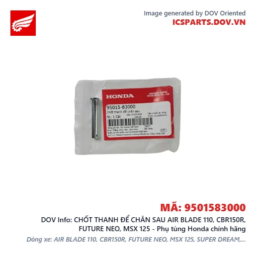 CHỐT THANH ĐỂ CHÂN SAU AIR BLADE 110, CBR150R, FUTURE NEO, MSX 125 - Phụ tùng Honda chính hãng