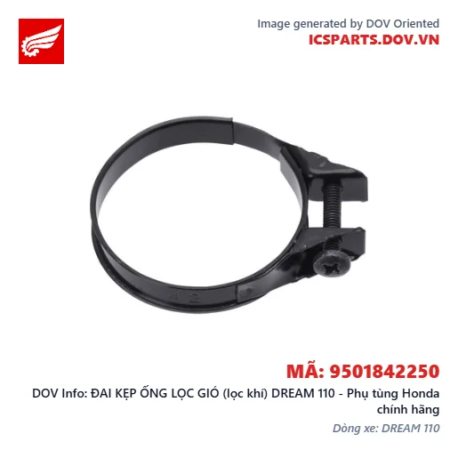 ĐAI KẸP ỐNG LỌC GIÓ (lọc khí) DREAM 110 - Phụ tùng Honda chính hãng