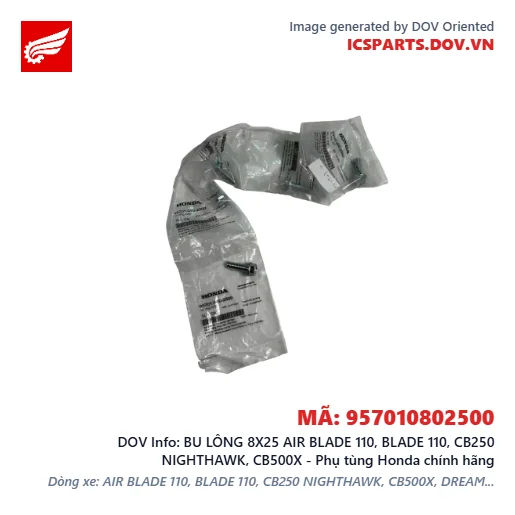 BU LÔNG 8X25 AIR BLADE 110, BLADE 110, CB250 NIGHTHAWK, CB500X - Phụ tùng Honda chính hãng