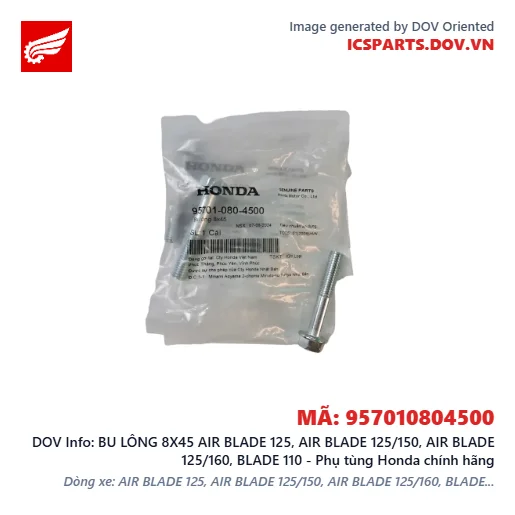 BU LÔNG 8X45 AIR BLADE 125, AIR BLADE 125/150, AIR BLADE 125/160, BLADE 110 - Phụ tùng Honda chính hãng
