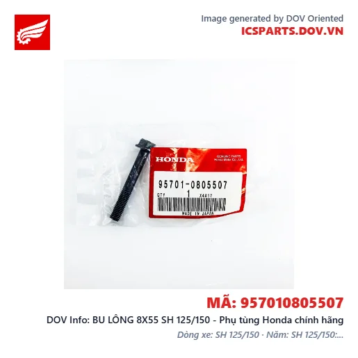 BU LÔNG 8X55 SH 125/150 - Phụ tùng Honda chính hãng