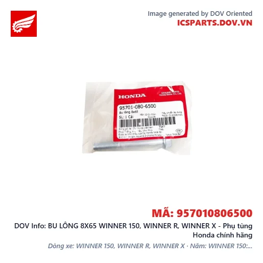 BU LÔNG 8X65 WINNER 150, WINNER R, WINNER X - Phụ tùng Honda chính hãng