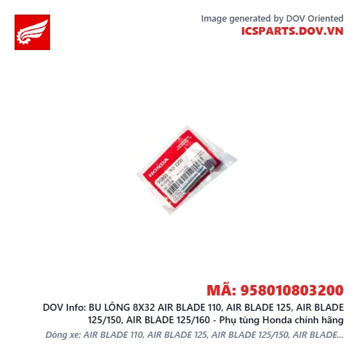 BU LÔNG 8X32 AIR BLADE 110, AIR BLADE 125, AIR BLADE 125/150, AIR BLADE 125/160 - Phụ tùng Honda chính hãng