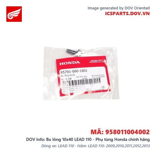 Bu lông 10x40 LEAD 110 - Phụ tùng Honda chính hãng