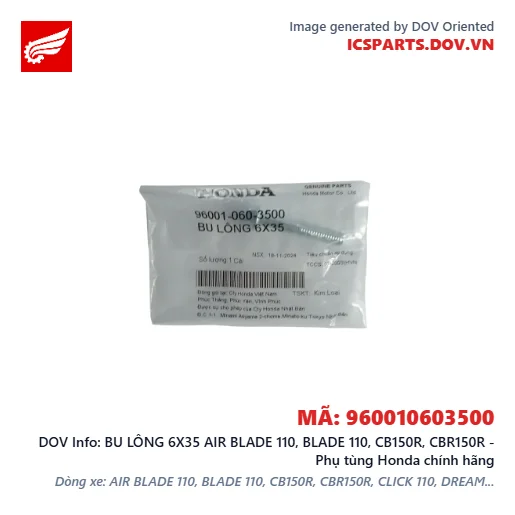 BU LÔNG 6X35 AIR BLADE 110, BLADE 110, CB150R, CBR150R - Phụ tùng Honda chính hãng