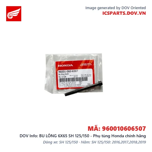BU LÔNG 6X65 SH 125/150 - Phụ tùng Honda chính hãng